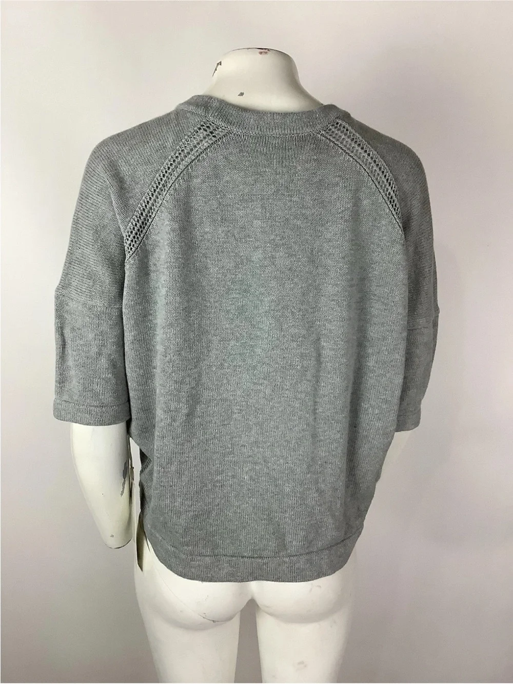 NWT Lululemon Sz 10 100% Cotton Bhakti Reality SS Dolman Sleeve Sweater Gray
